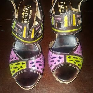 Muti Colored Sandal Heels